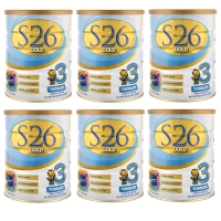 【6罐包邮】惠氏新西兰版S26金裝牛奶粉3段900g（1-2岁）