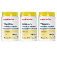 【贺寿利全营养粉$82.80 三罐包邮】Healtheries Vitaplan全营养香草味 500克*3  保质期：05/2028
